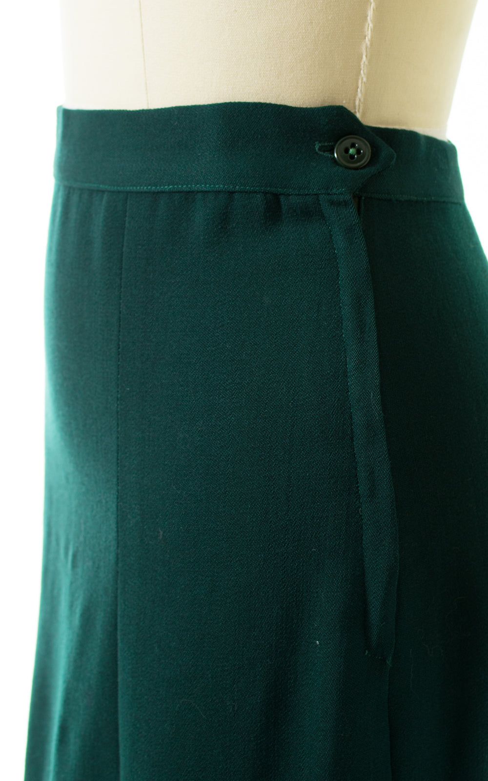 1940s Forest Green Wool Skirt Suit