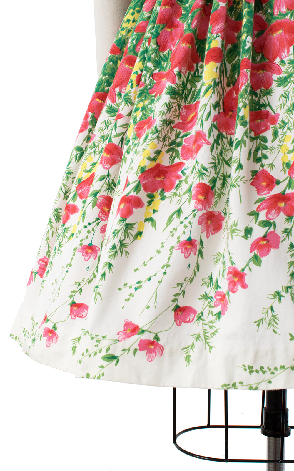 1950s Cascading Poppies Cotton Dress | small – Birthday Life Vintage