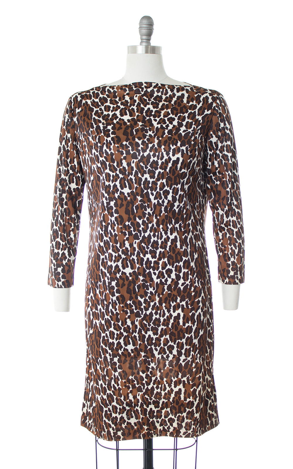 1960s Leopard Print Nylon Shift Dress