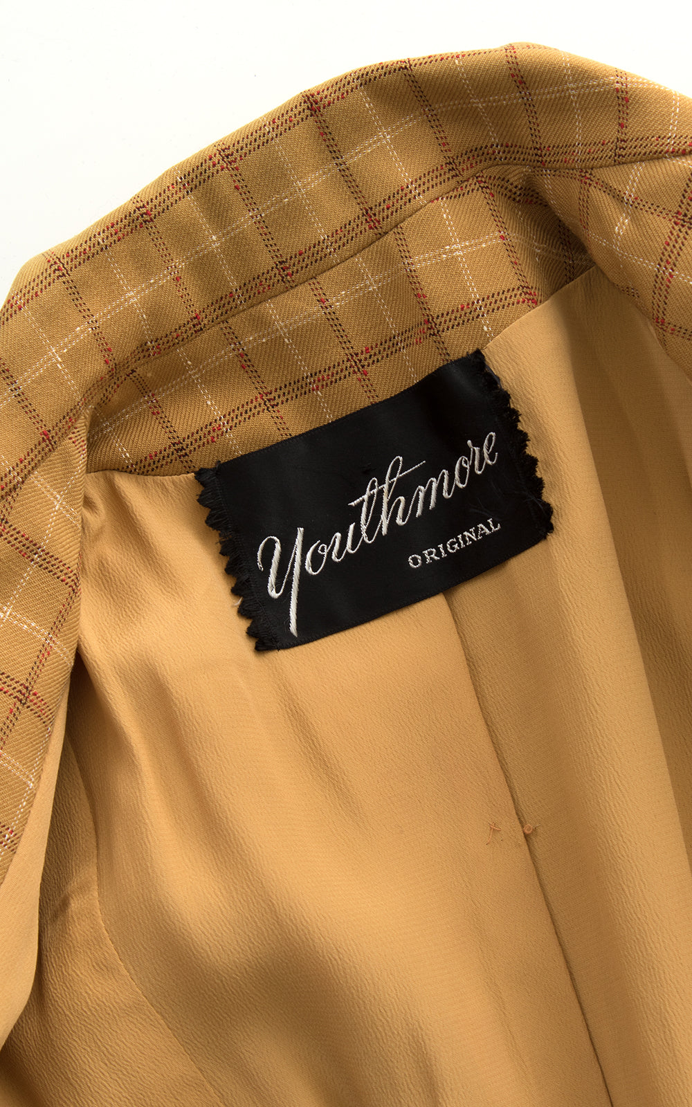 1940s Mustard Plaid Wool Suit Jacket