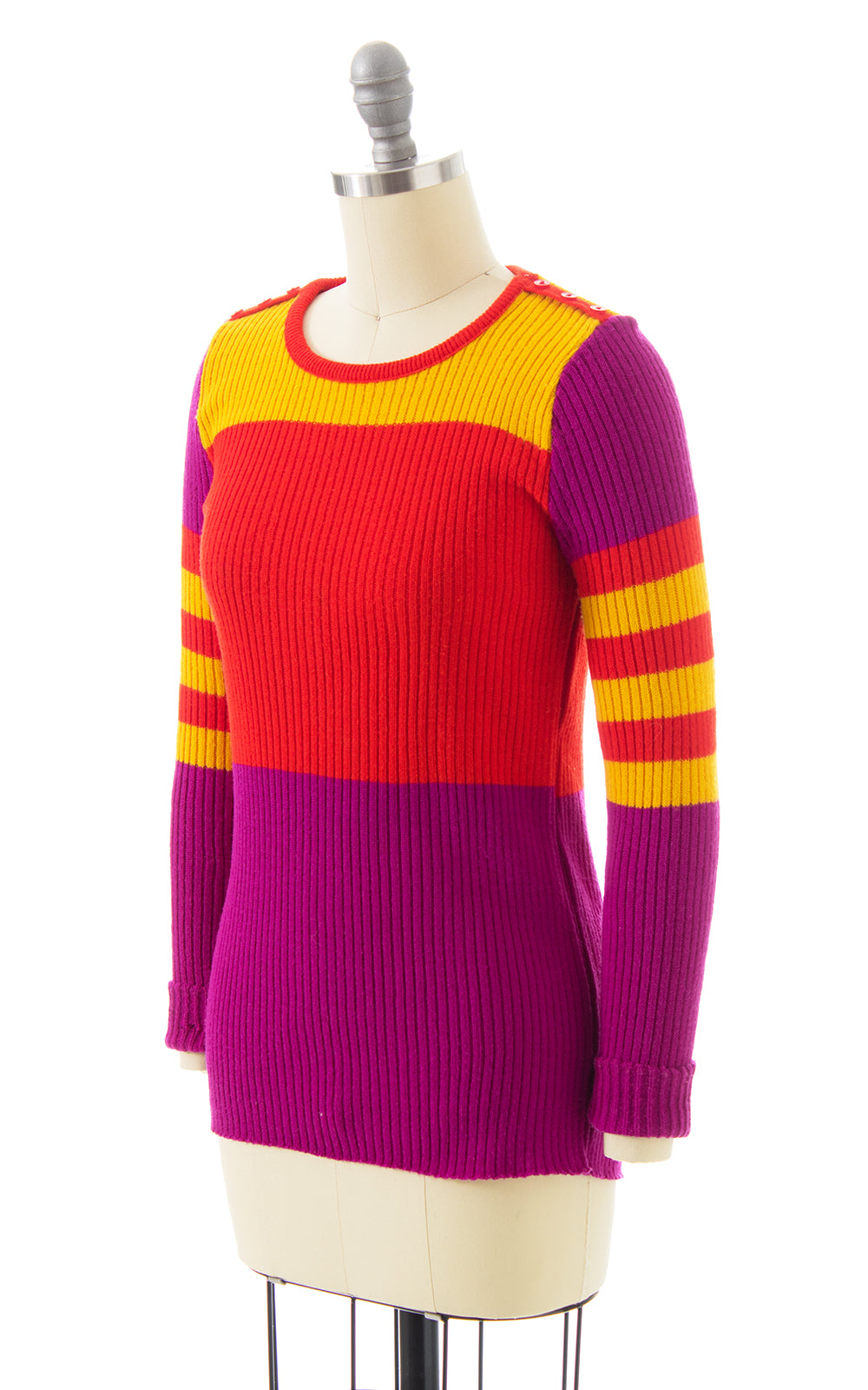 1970s Color Block Knit Sweater