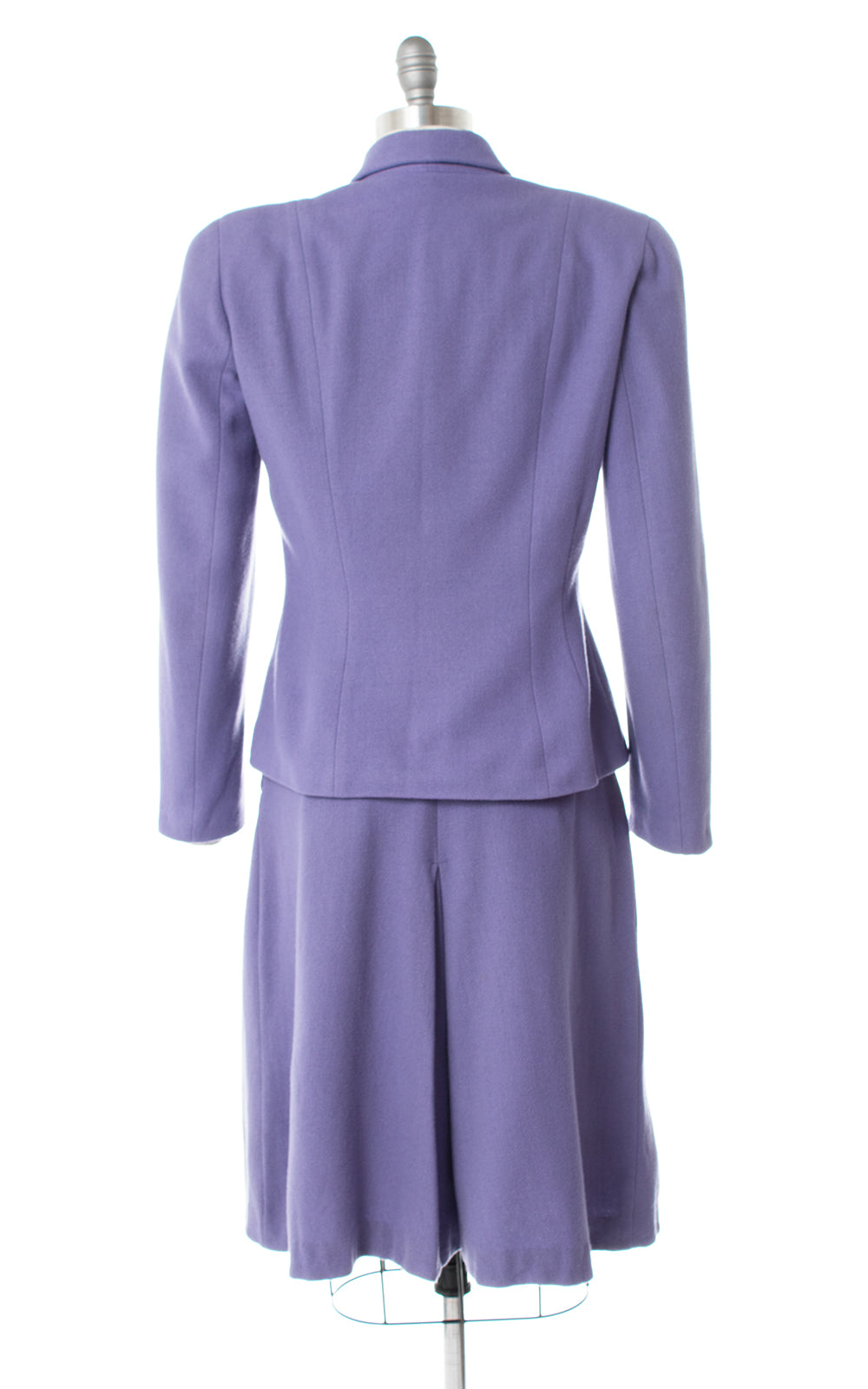 1940s Lavender Wool Skirt Suit with Celluloid Buttons