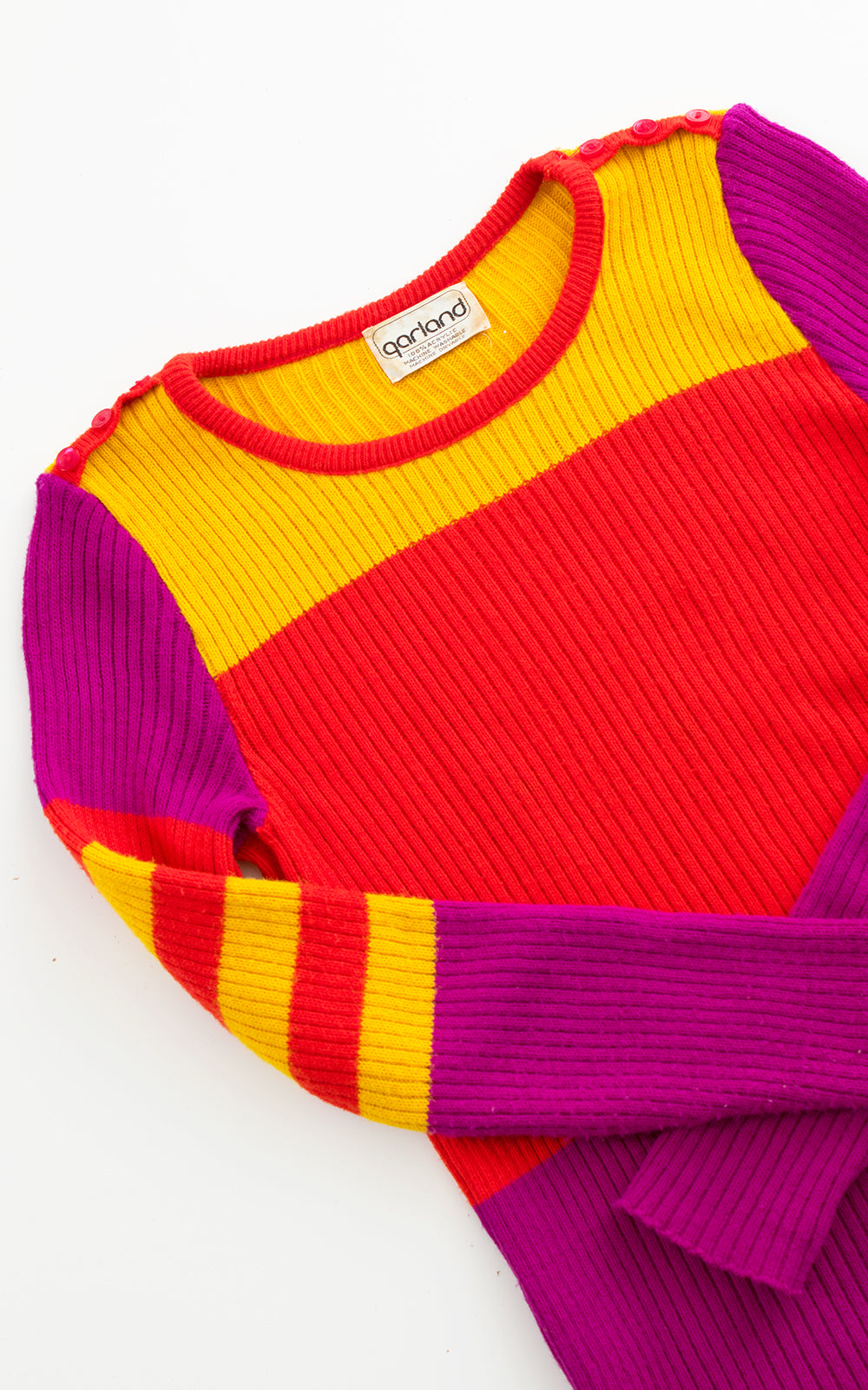 1970s Color Block Knit Sweater