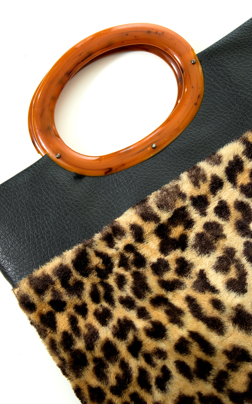 1960s Leopard Print Faux Fur Handbag