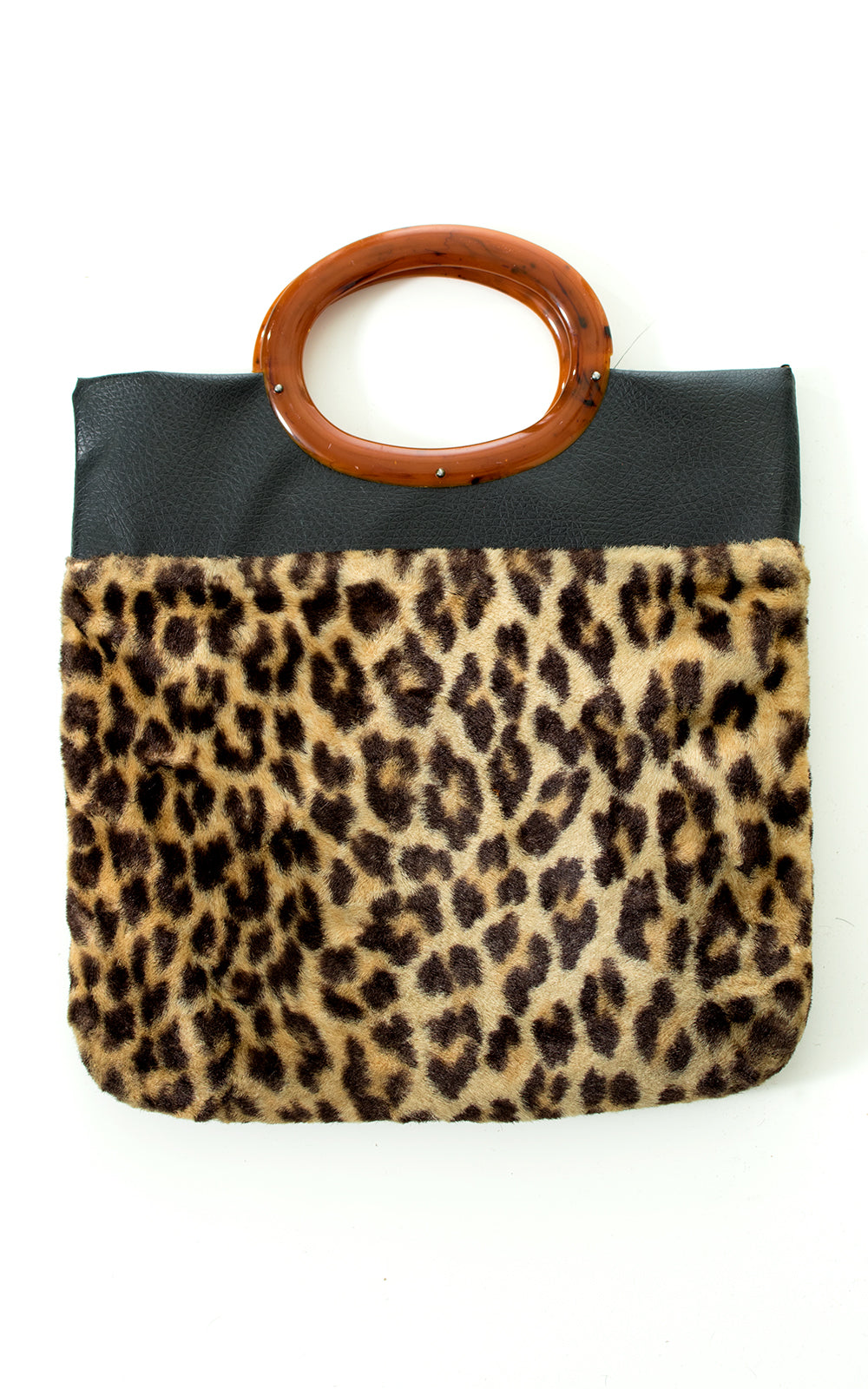 1960s Leopard Print Faux Fur Handbag