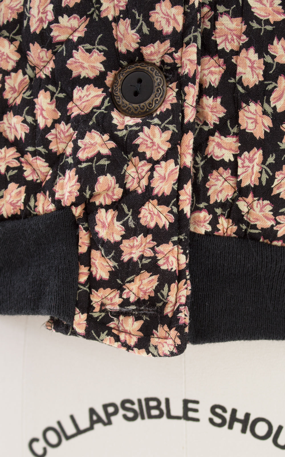 1990s Floral Quilted Cotton Bomber Jacket