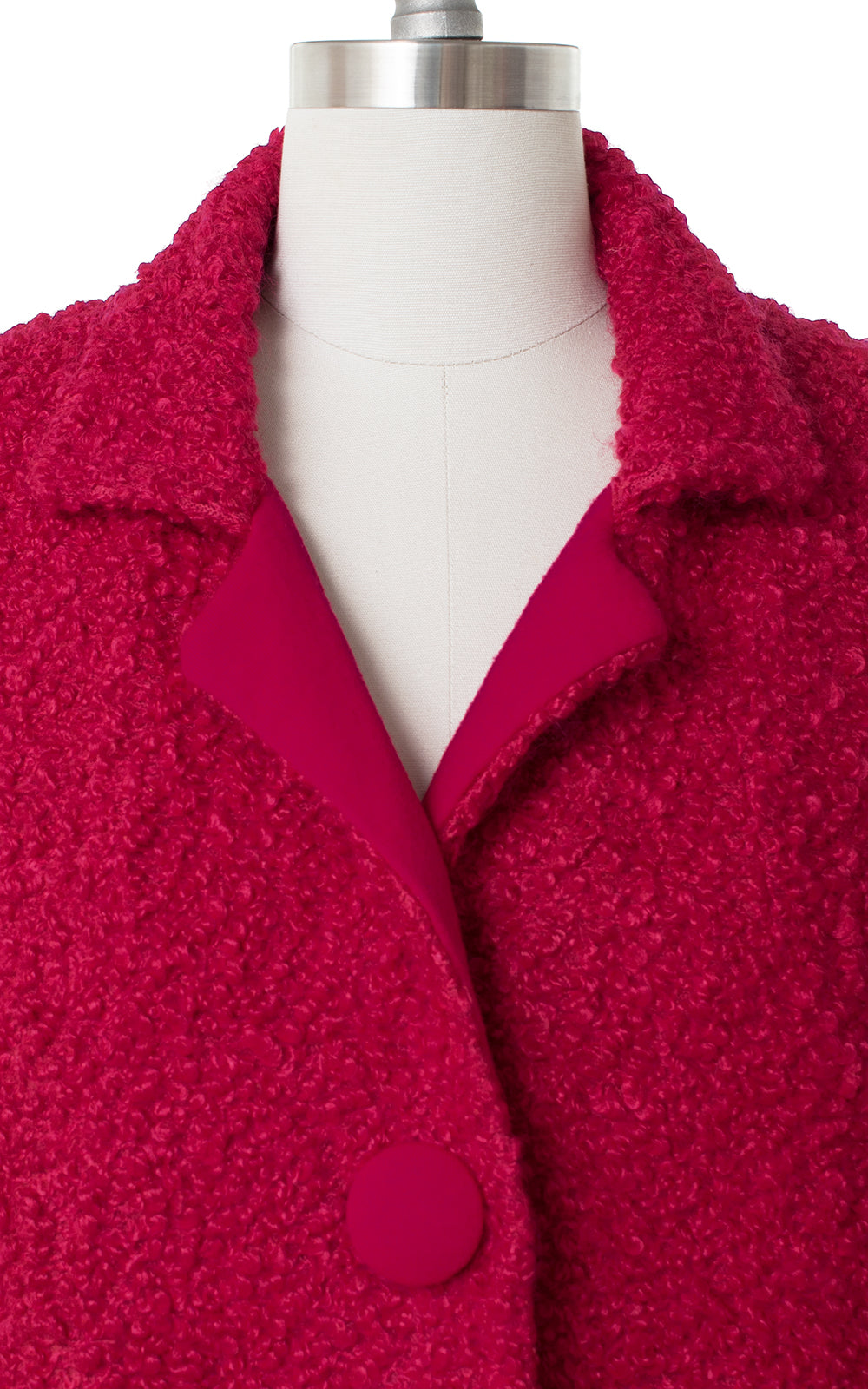 1960s Hot Pink Bouclé Wool Coat