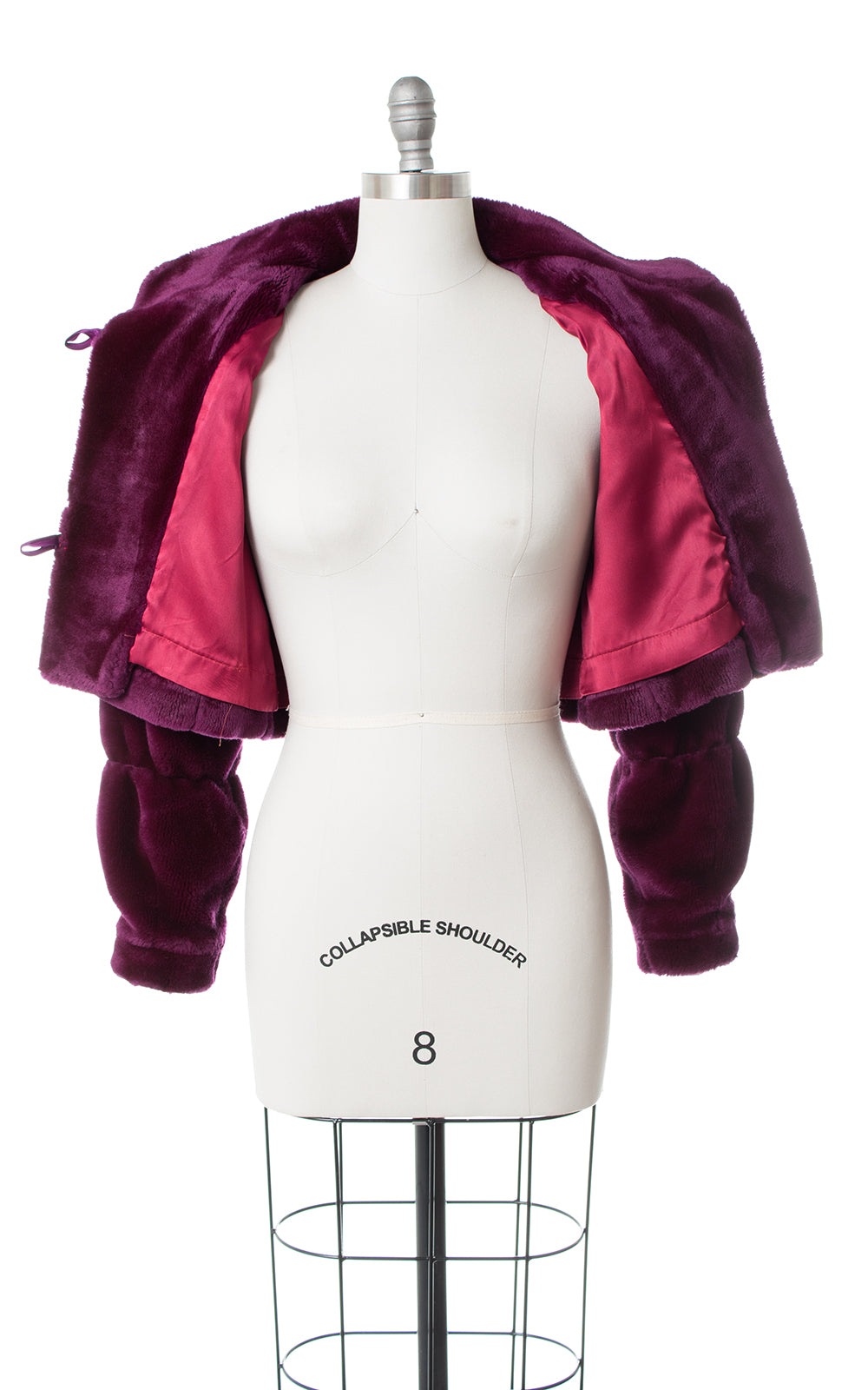 1970s Purple Plush Faux Fur Cropped Jacket