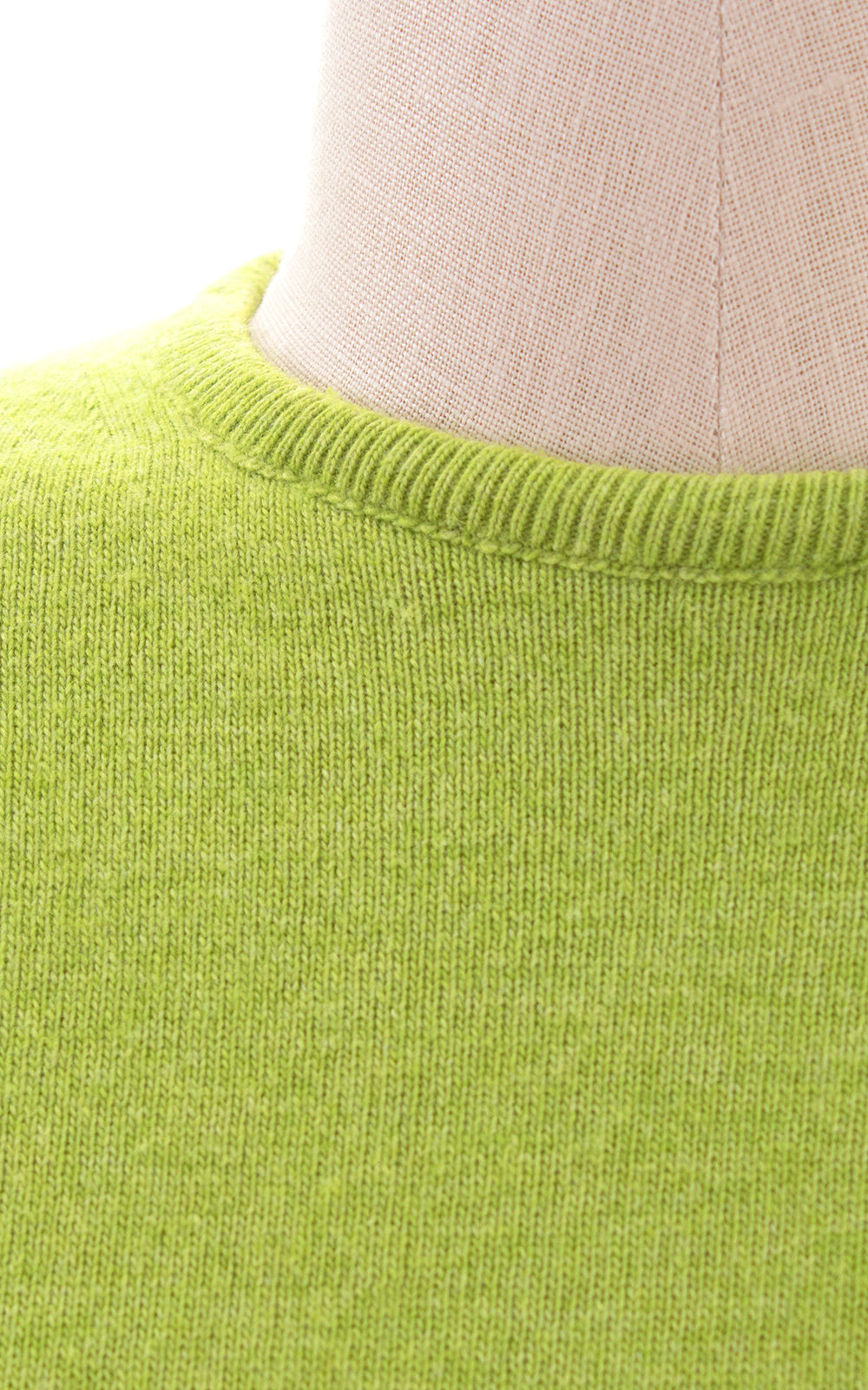 1950s Lime Green Cashmere Knit Sweater Top