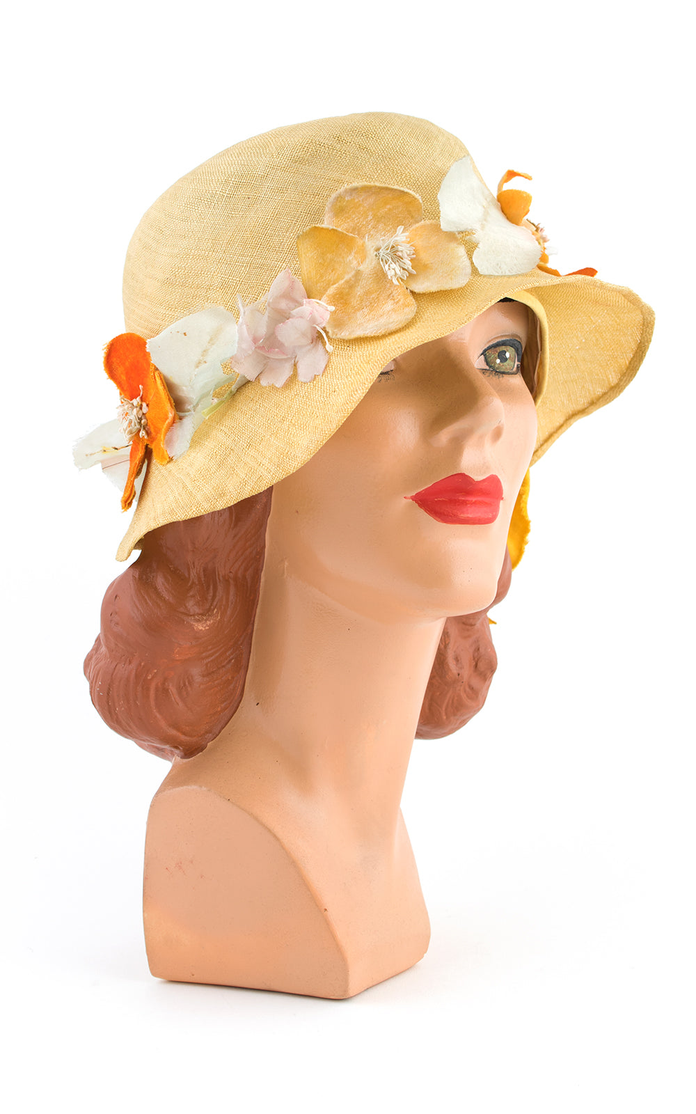1920s Yellow Floral Cloche