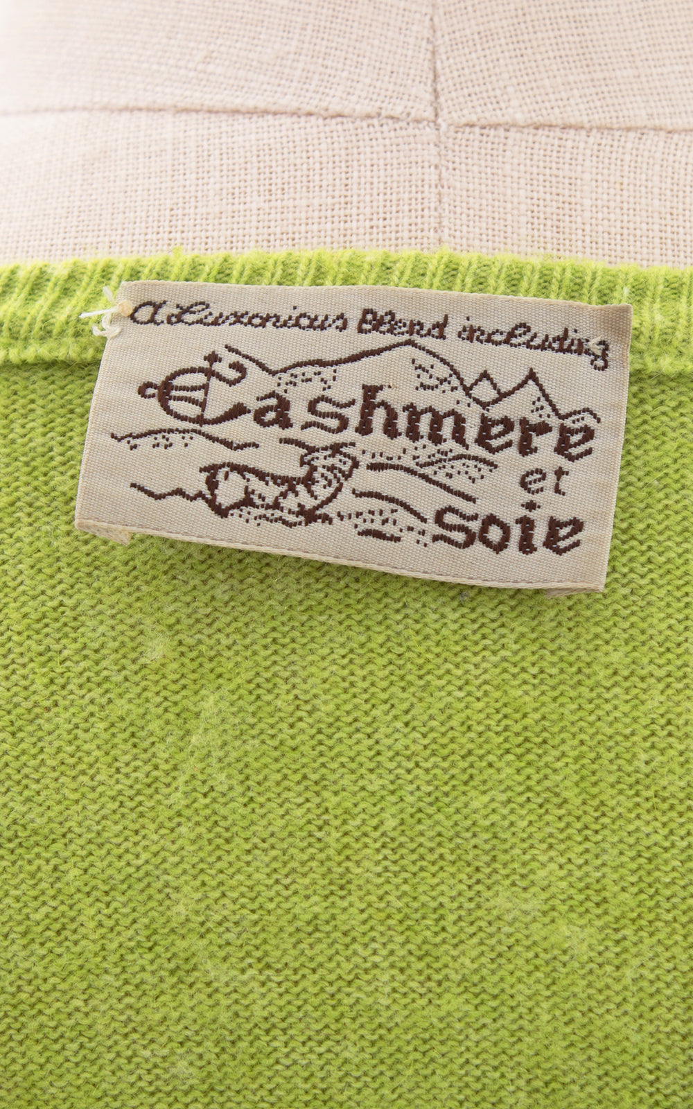 1950s Lime Green Cashmere Knit Sweater Top