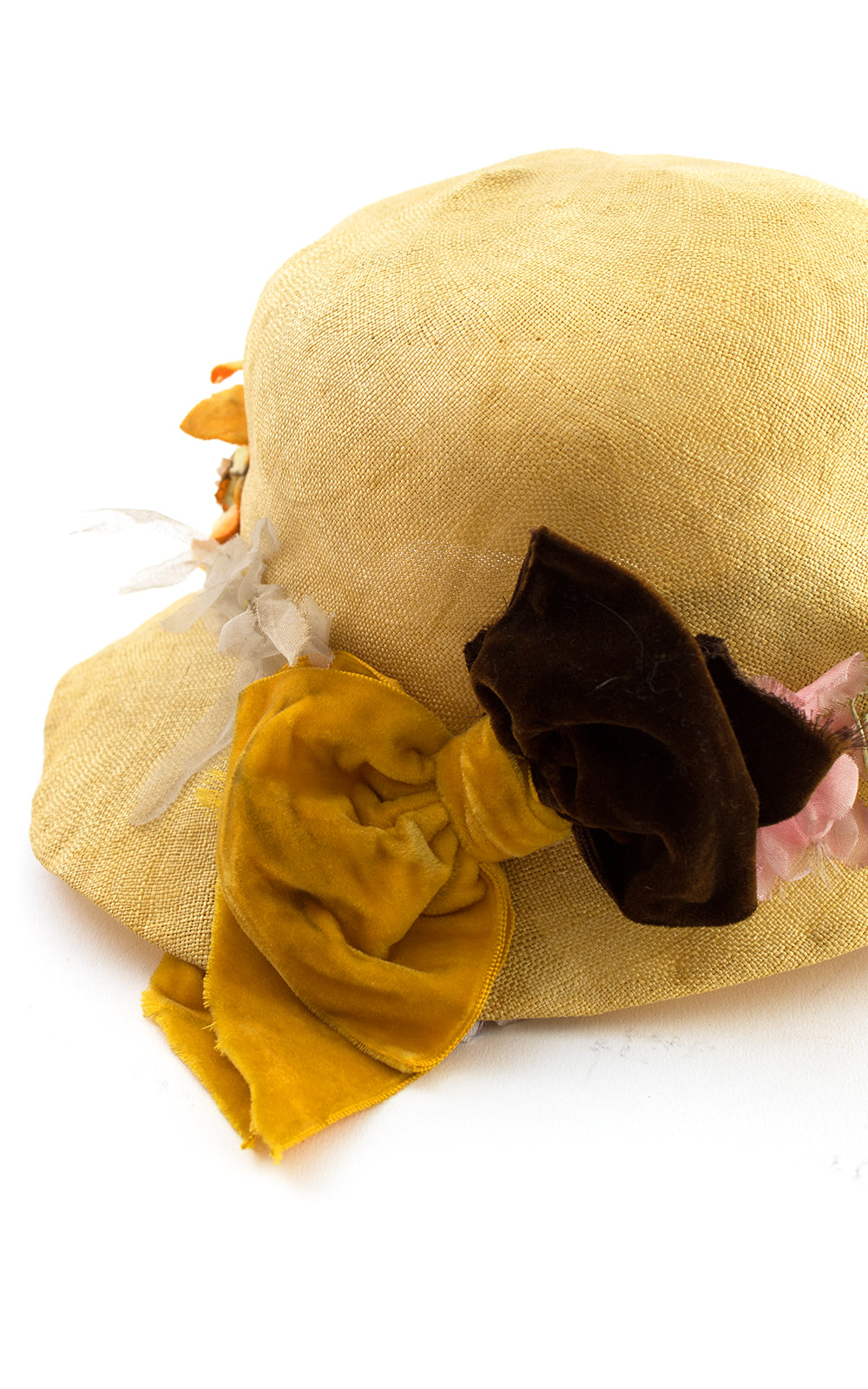 1920s Yellow Floral Cloche