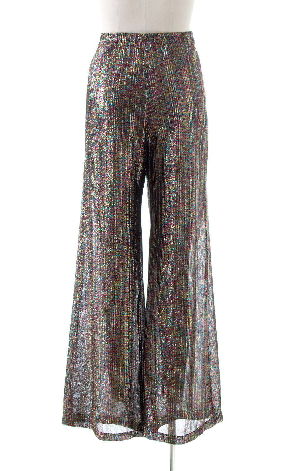 1970s Metallic Rainbow Wide Leg Pants