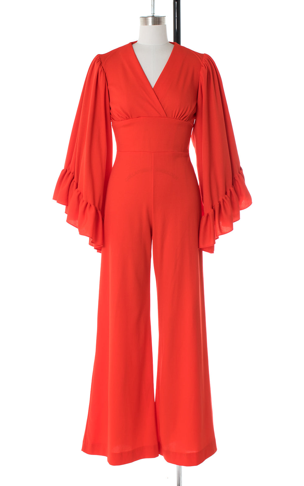 1970s Angel Sleeve Red Jumpsuit