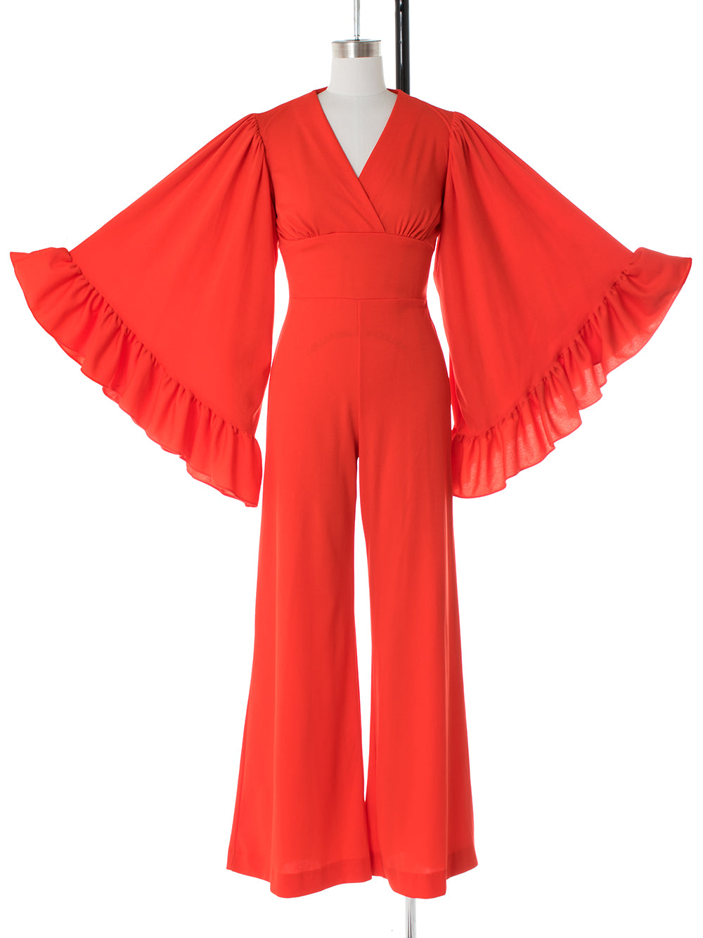 1970s Angel Sleeve Red Jumpsuit