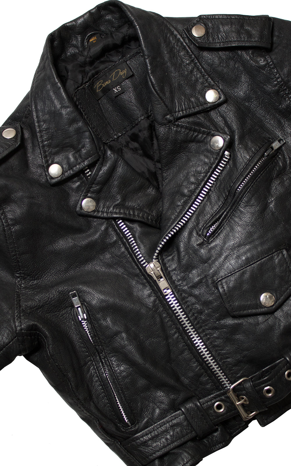 80s Black Leather Cropped Motorcycle Jacket With Fringe, Steer – The Hip  Zipper Nashville