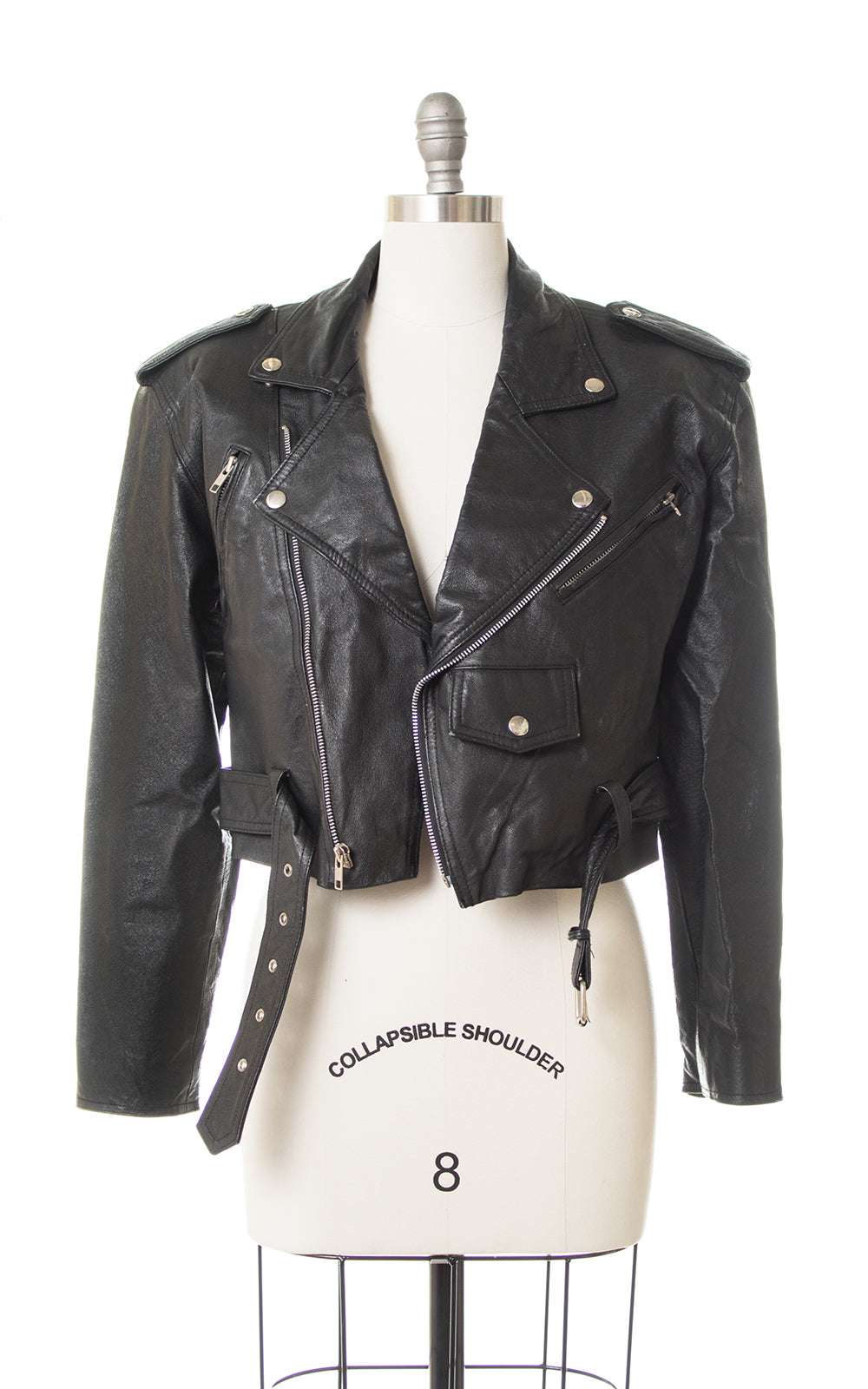 1980s Wilsons Cropped Leather Motorcycle Jacket