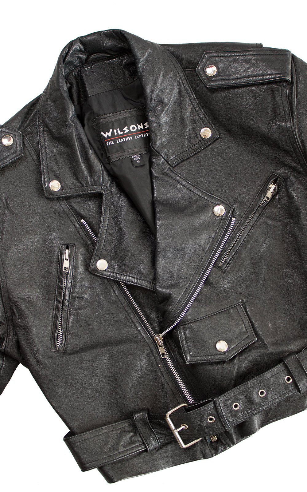 1980s Wilsons Cropped Leather Motorcycle Jacket | large – Birthday Life ...