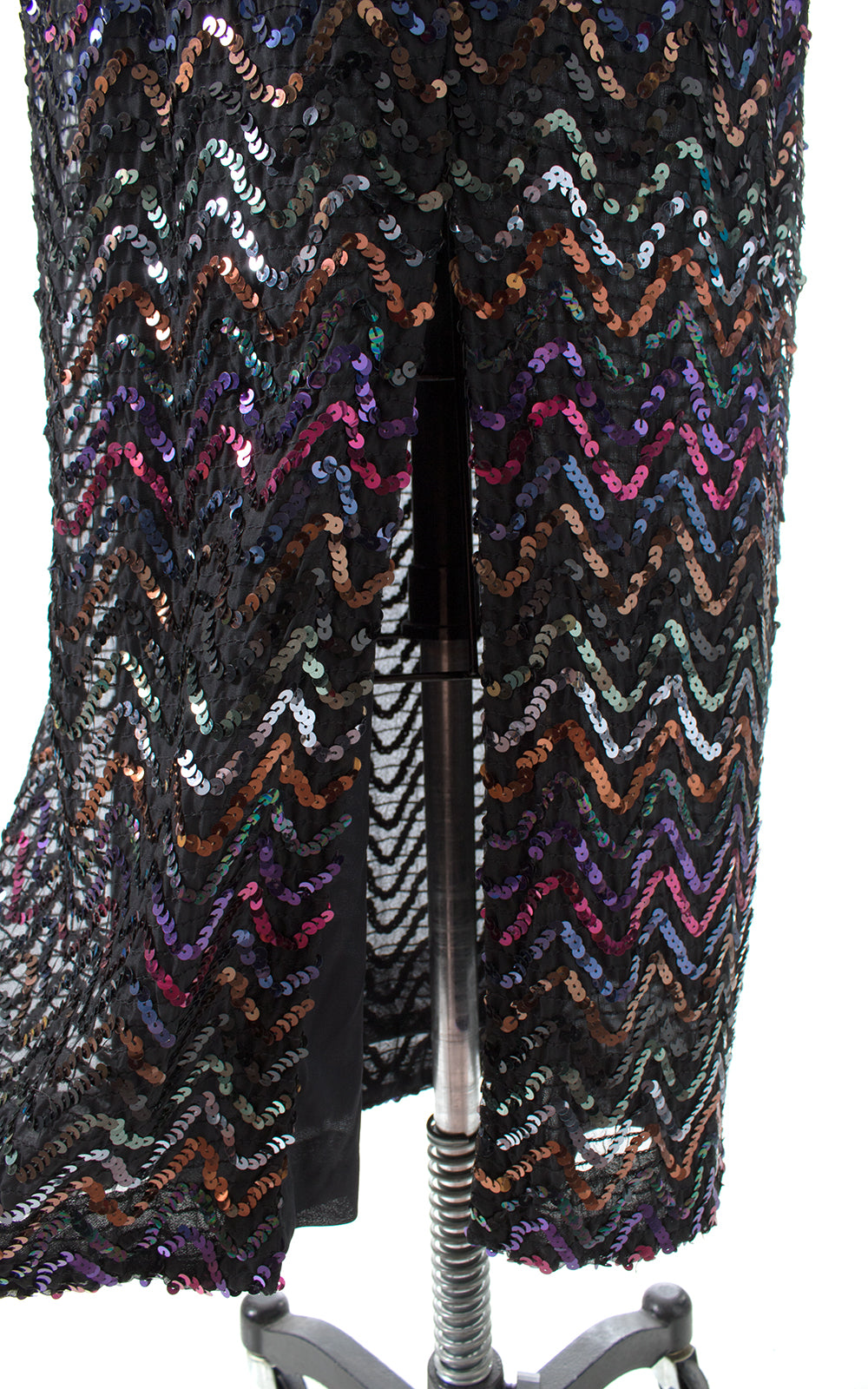 1970s Lilli Diamond Rainbow Sequin Maxi Dress