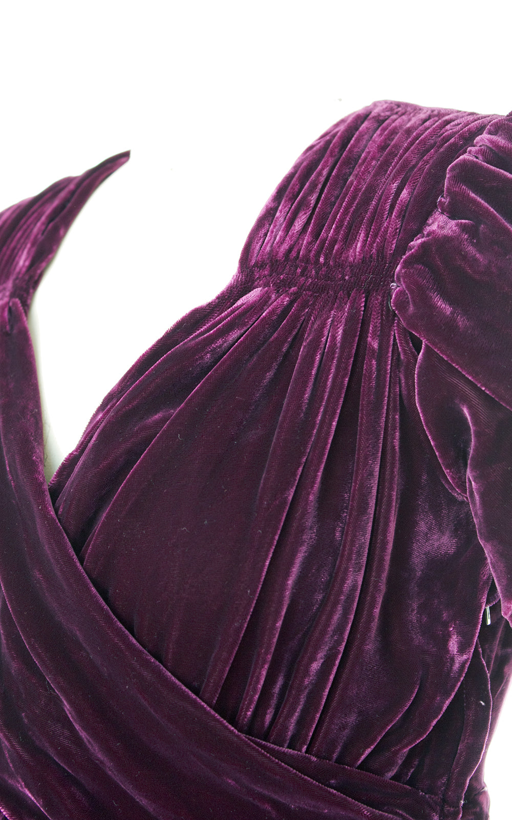 1930s 1940s Purple Velvet Long Gown