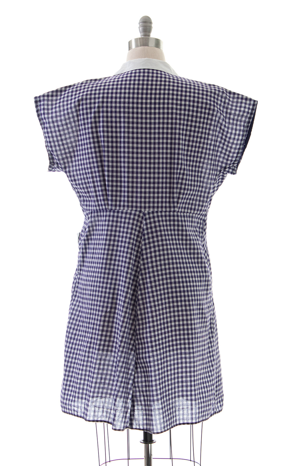 1940s Purple Gingham Shirtwaist Dress with Pockets