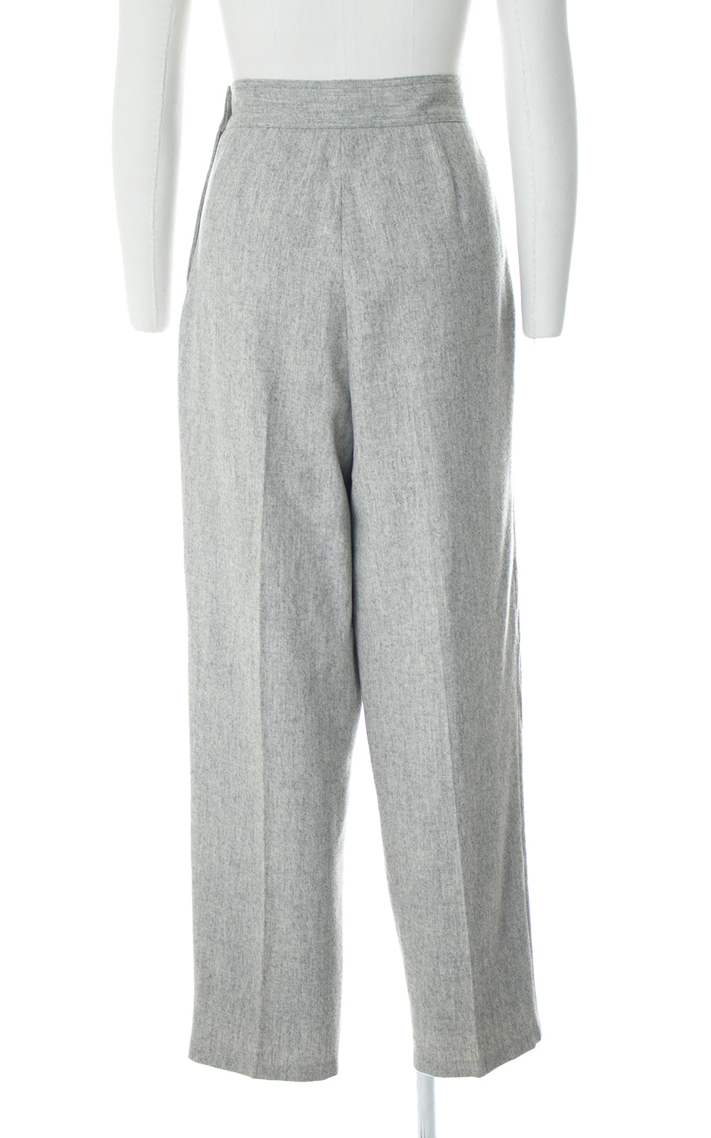1980s Grey Wool Side Button Trousers