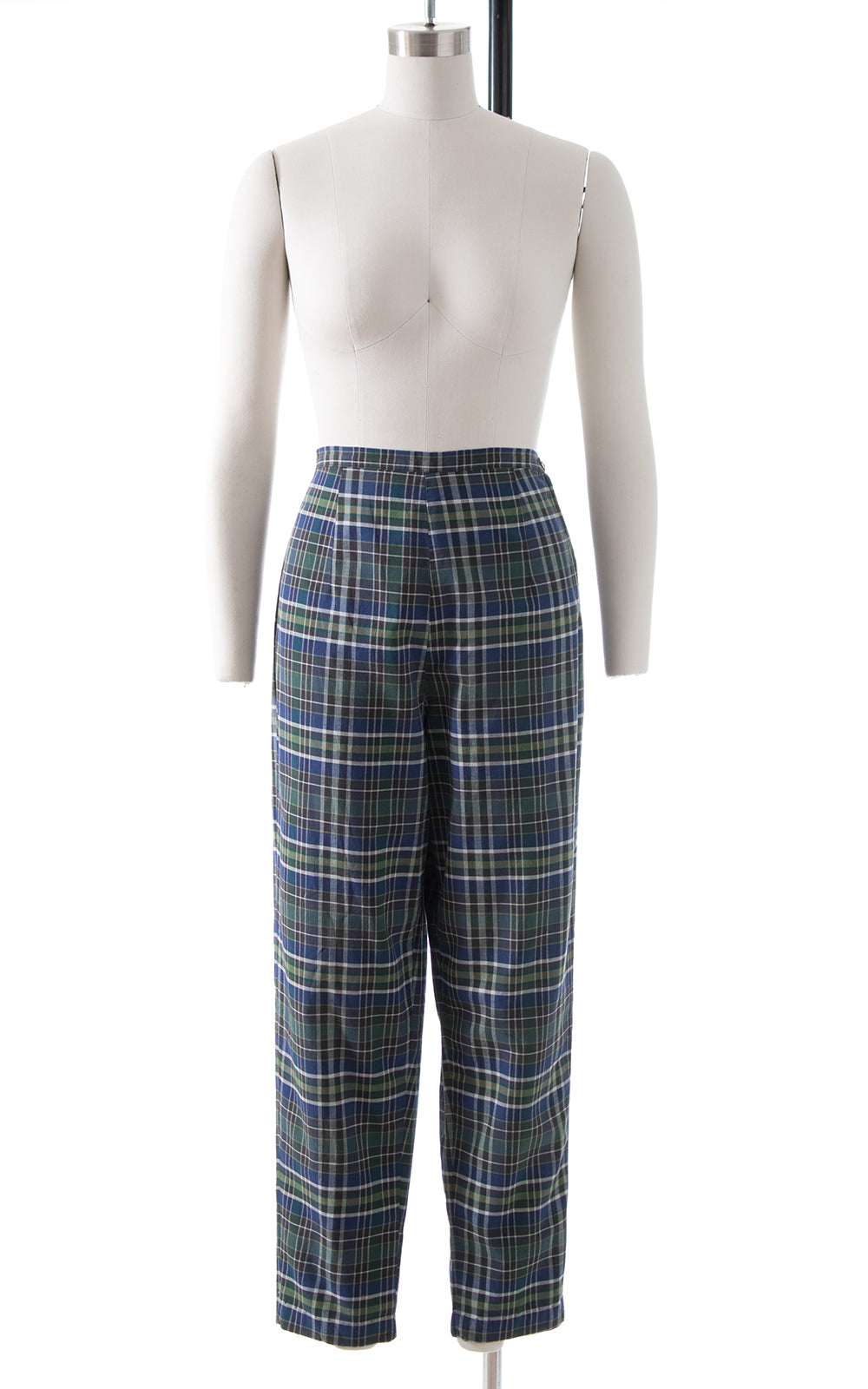 1960s Plaid Cotton Cigarette Pants