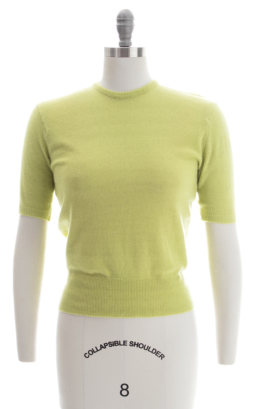 1950s Pear Green Cashmere Knit Sweater Top | small/medium