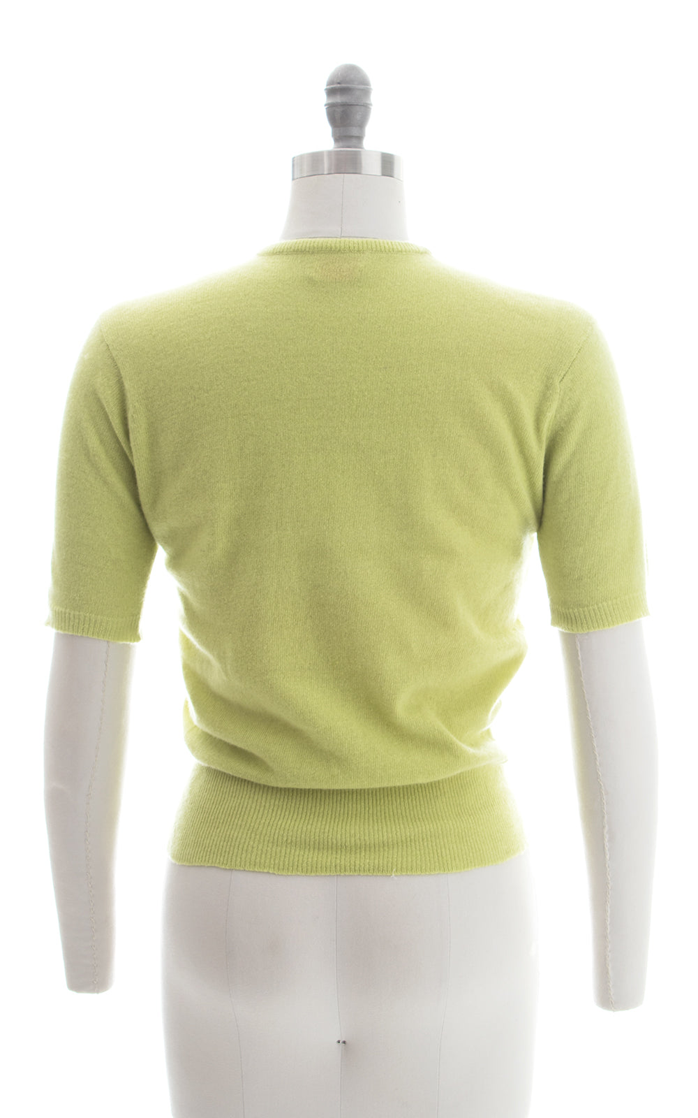 1950s Pear Green Cashmere Knit Sweater Top