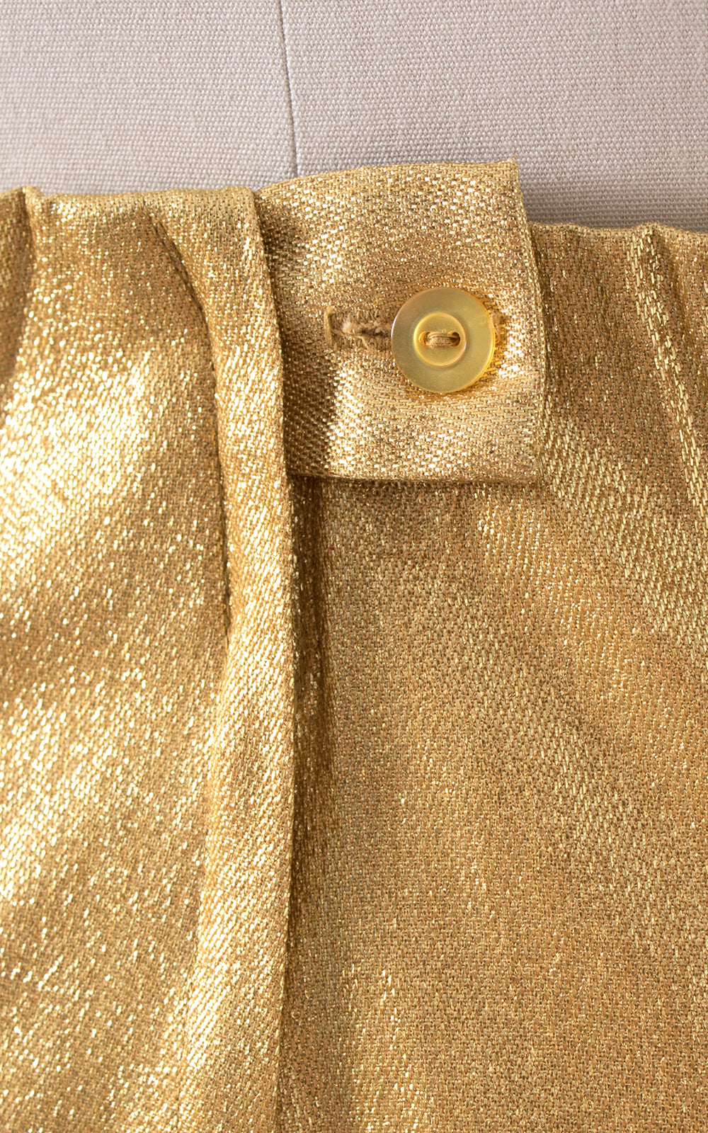 1950s Metallic Gold Cigarette Pants | medium