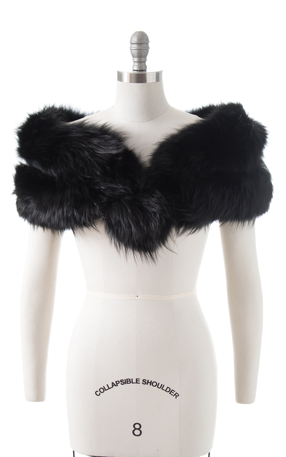 1950s Black Fox Fur Wrap