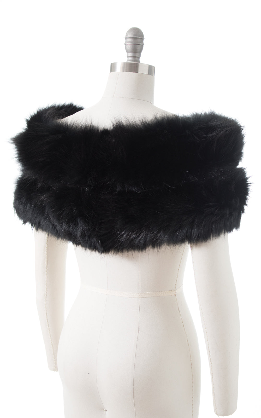 1950s Black Fox Fur Wrap