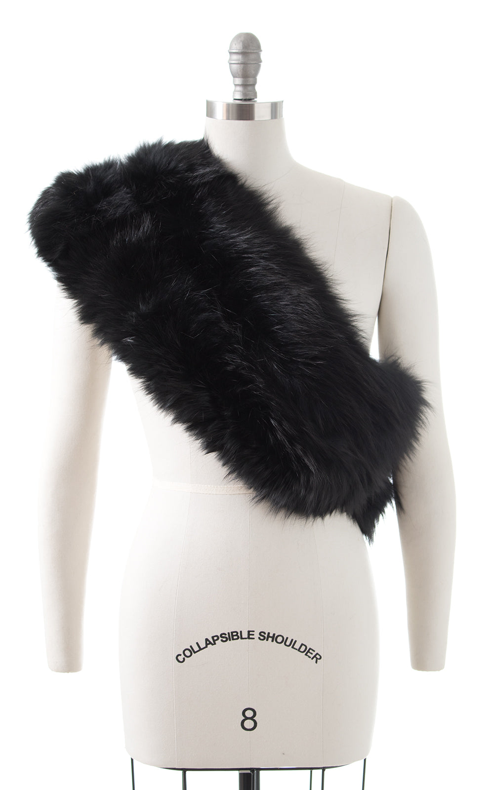 1950s Black Fox Fur Wrap