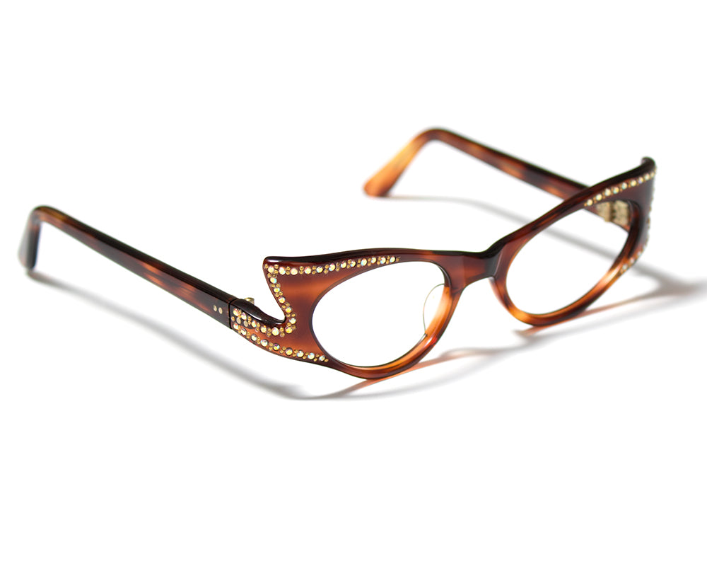 1950s Carved Tortoiseshell Lucite Frames with Rhinestones