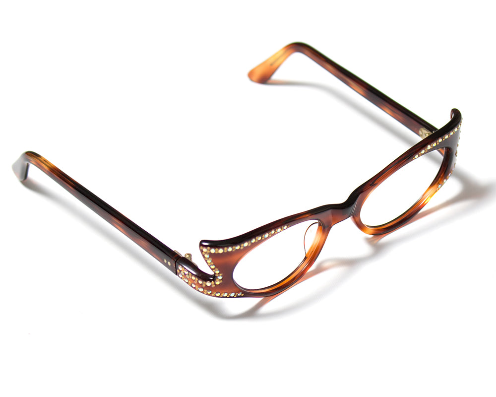 1950s Carved Tortoiseshell Lucite Frames with Rhinestones