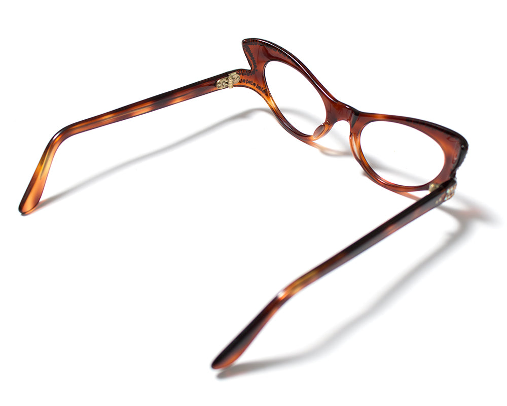 1950s Carved Tortoiseshell Lucite Frames with Rhinestones