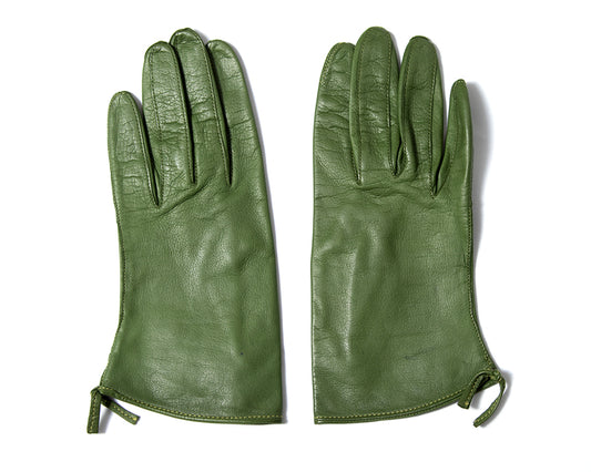 1960s Claire McCardell Green Leather Gloves