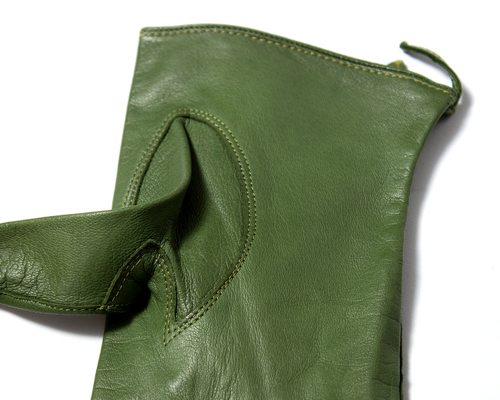 1960s Claire McCardell Green Leather Gloves