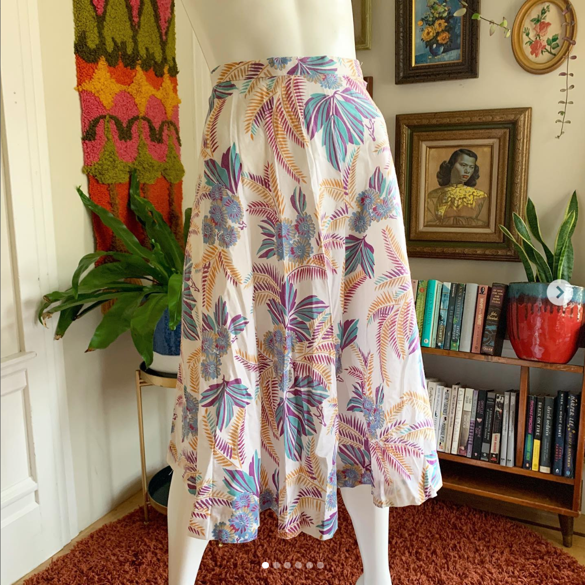 [AS-IS] 1970s 1980s Floral Skirt | medium