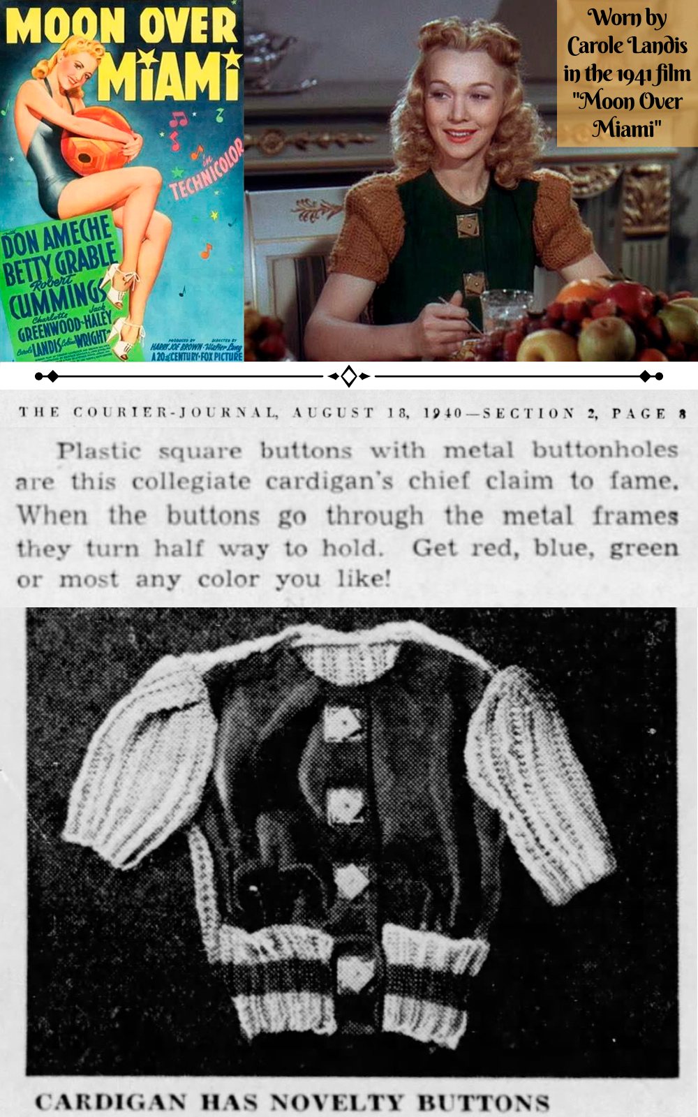 1930s 1940s Green Suede & Black Knit Wool SPORTIGAN | small/medium
