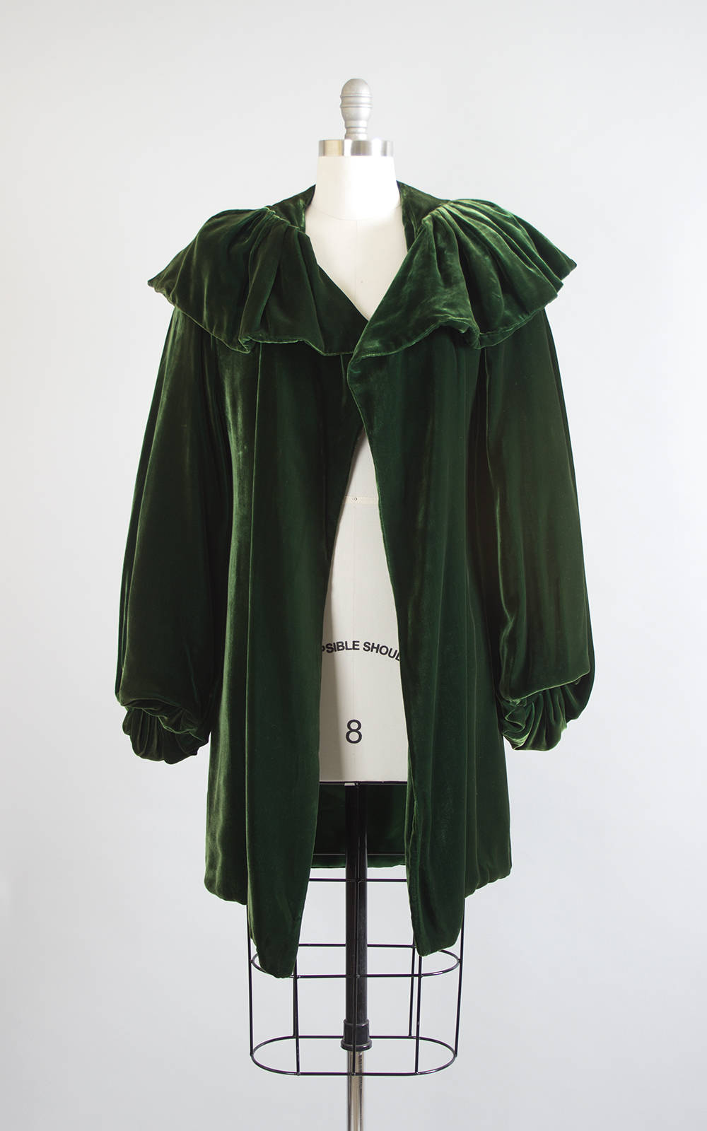 1930s Dark Green Silk Velvet Draped Sleeves Coat | small/medium Birthday Life Vintage 1930s Dark Green Silk Velvet Draped Sleeves Coat | small/medium Birthday Life Vintage