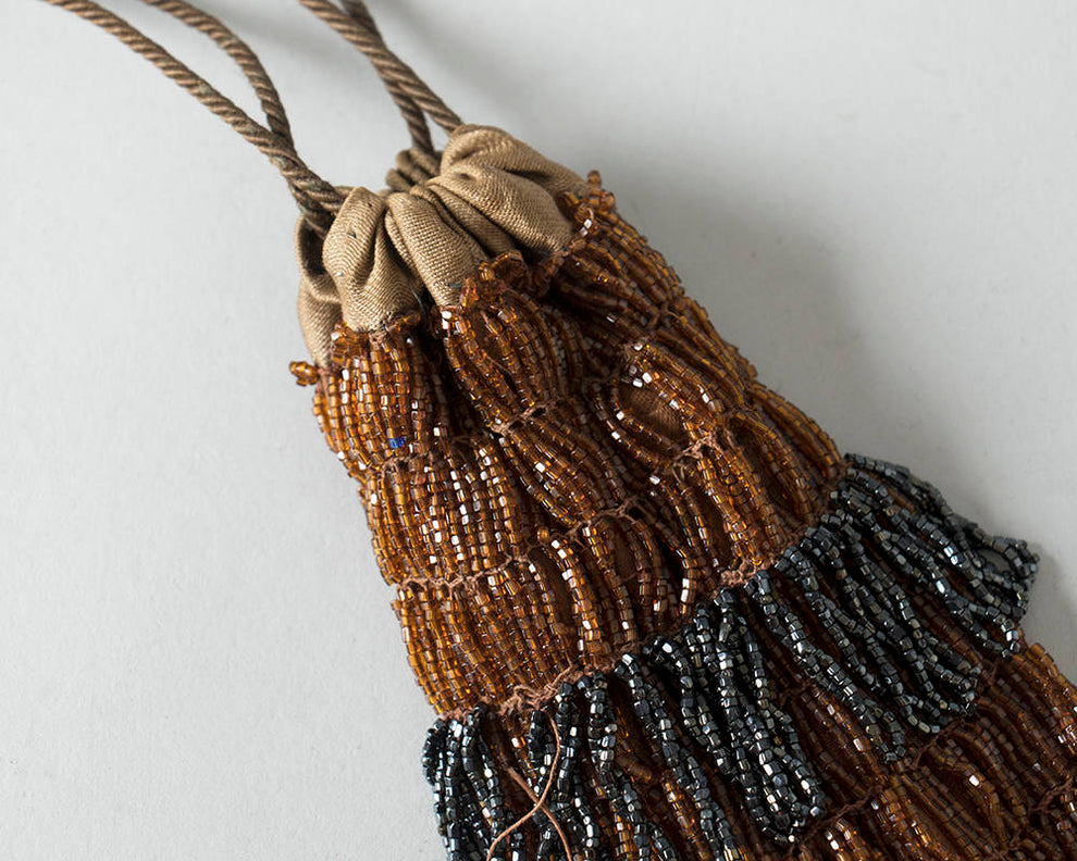 Antique Micro Glass Beaded Reticule