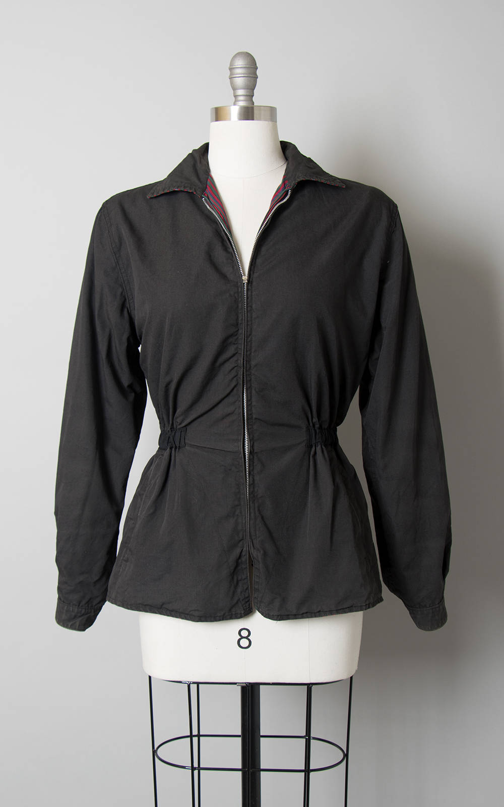 Vintage 1940s 1950s Jacket | 40s 50s WHITE STAG Reversible Ski Jacket Striped Red Black Sportswear Coat (small/medium)