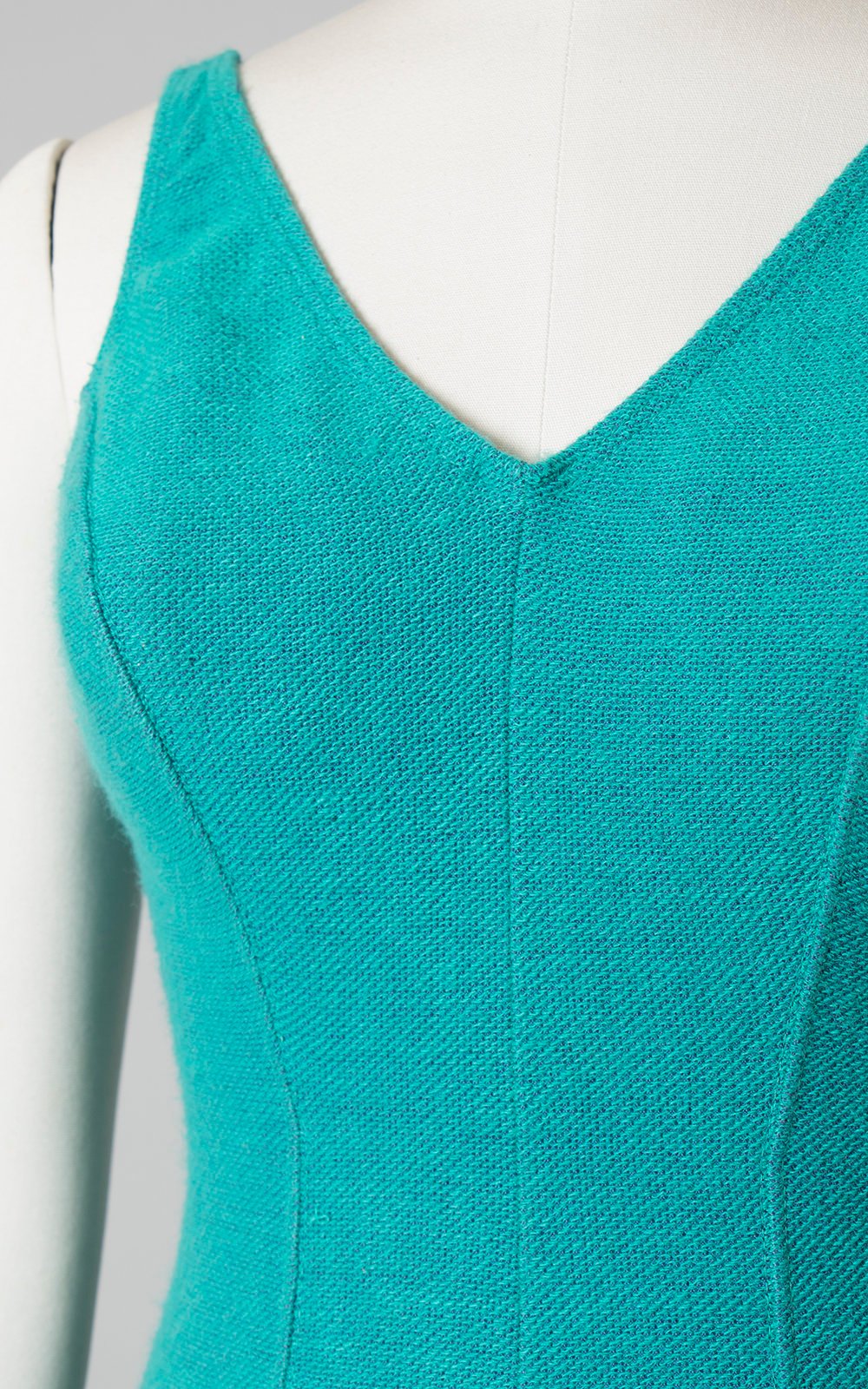 Vintage 1960s Swimsuit | 60s JANTZEN Aqua Teal Knit One Piece Open Back Bathing Suit (small/medium)