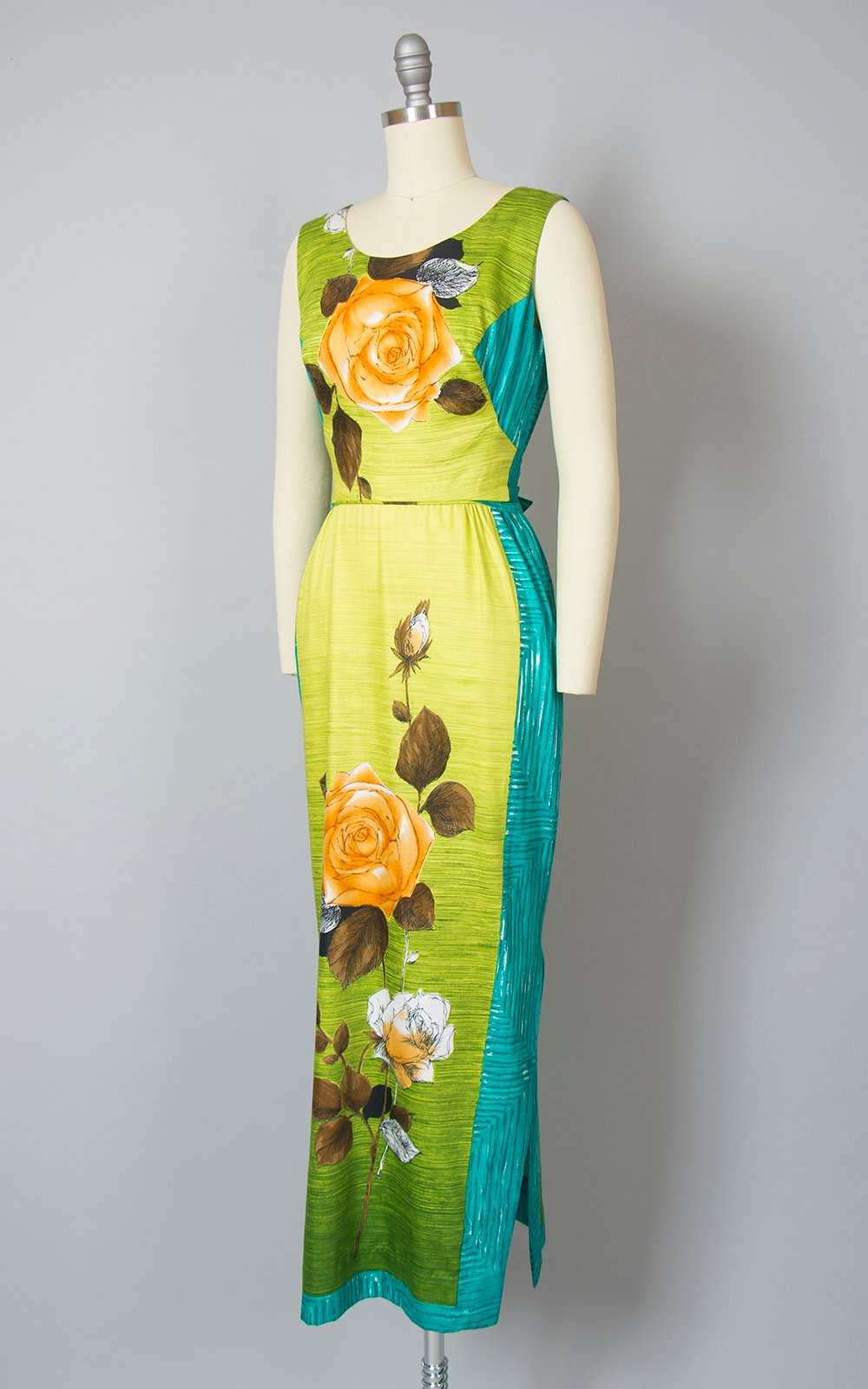 $50 & UNDER SALE || 1960s Hawaiian Rose Color Block Maxi Sundress | sm Birthday Life Vintage $50 & UNDER SALE || 1960s Hawaiian Rose Color Block Maxi Sundress | sm Birthday Life Vintage