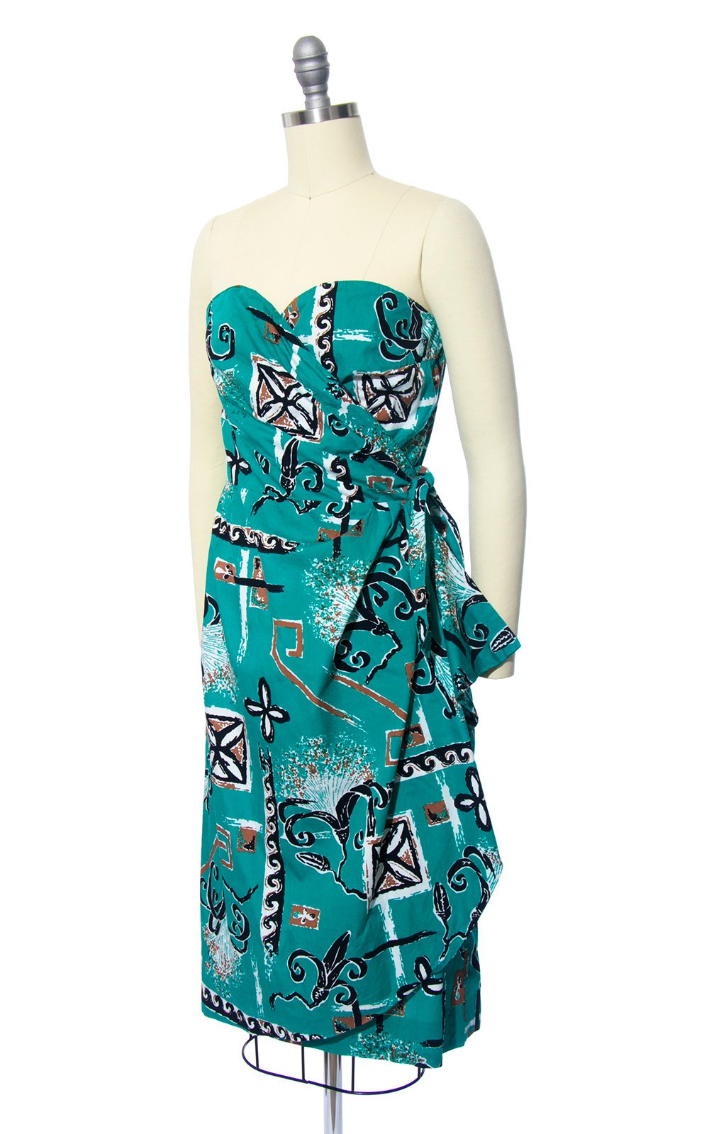 1950s Alfred Shaheen Hawaiian Sarong Dress small - Main Image