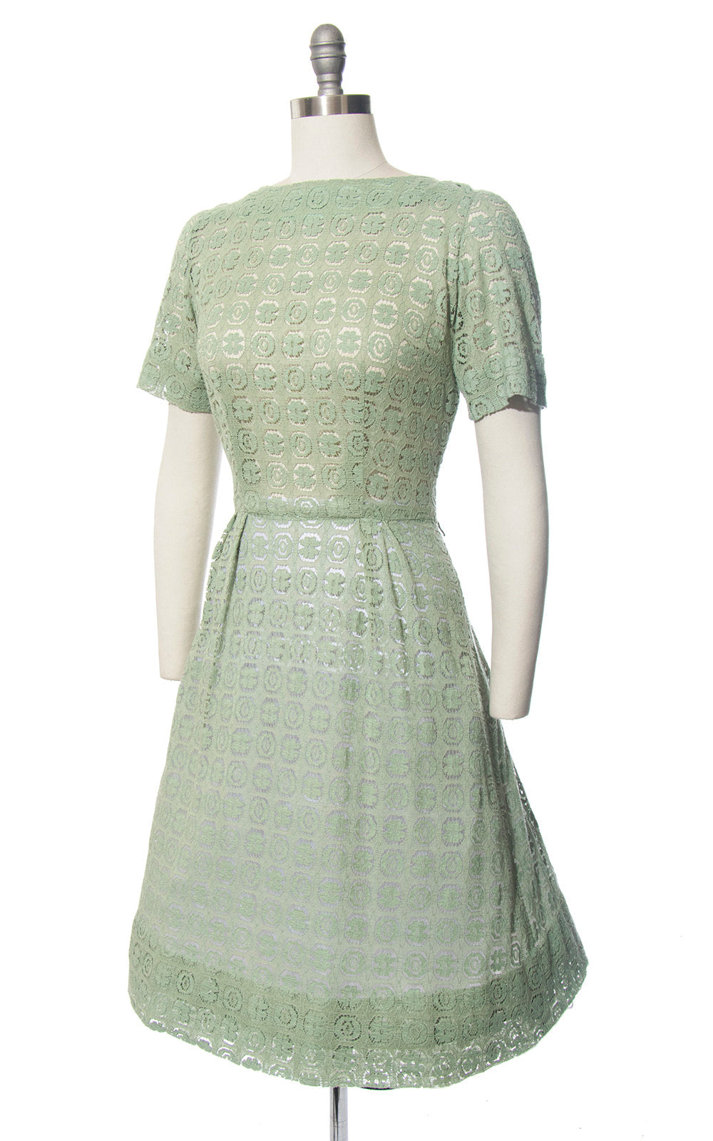 SPRING CLEAROUT 1950s Sage Green Lace Dress | medium Birthday Life Vintage SPRING CLEAROUT 1950s Sage Green Lace Dress | medium Birthday Life Vintage