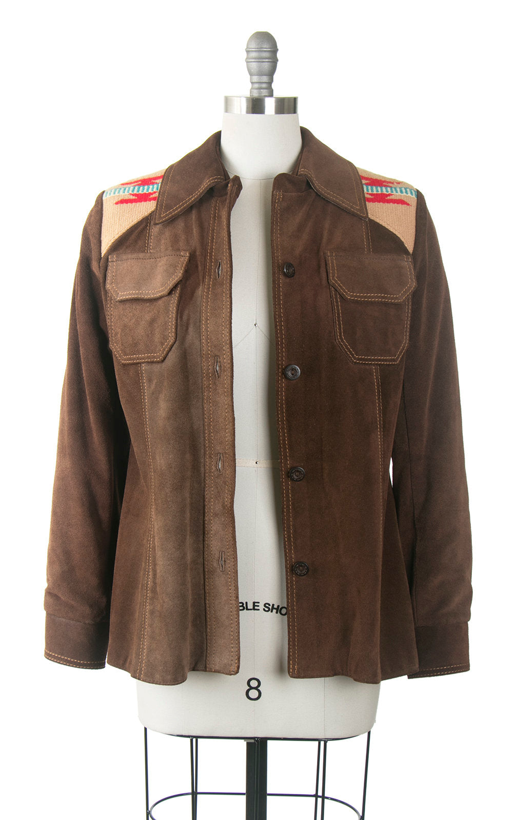 1970s Ms. Pioneer Chimayo Blanket and Suede Jacket | medium