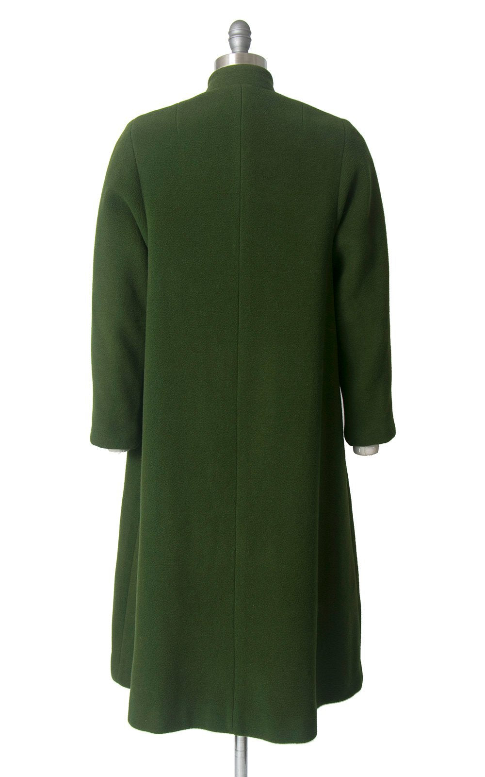 Vintage 1940s Coat | 40s Green Wool Toggle Closures Warm Winter Swing Coat (medium)