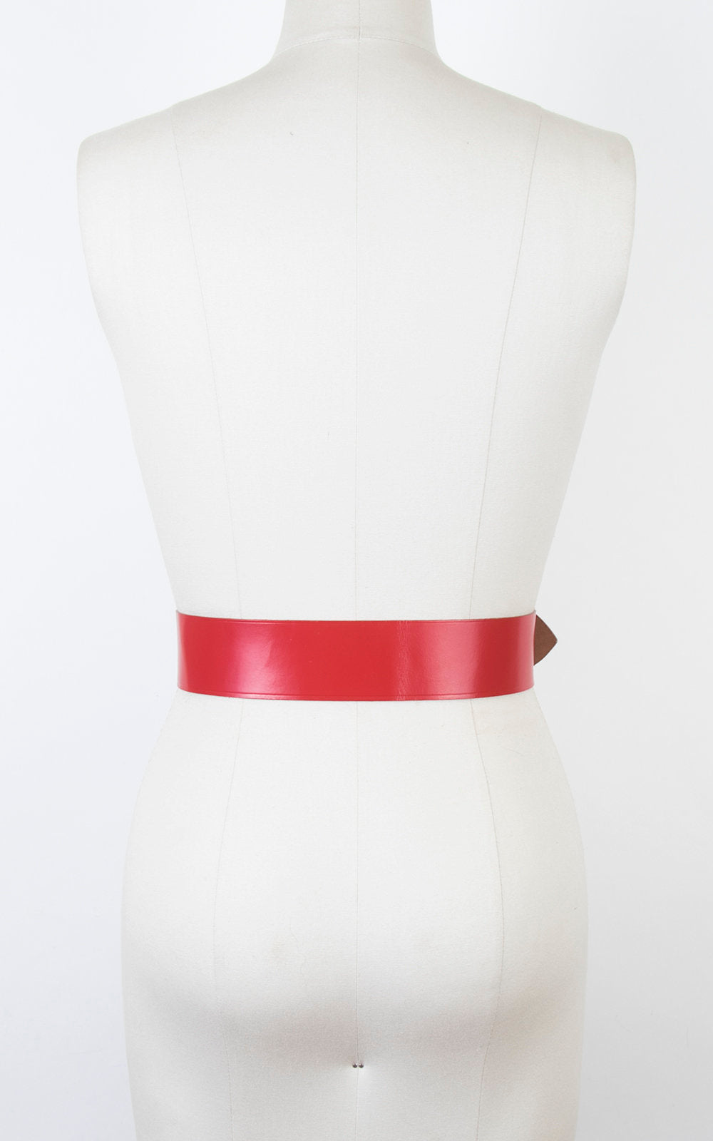 Vintage 1960s Cinch Belt | 60s Red Leather Laced Wide High Waist Belt (small/medium)